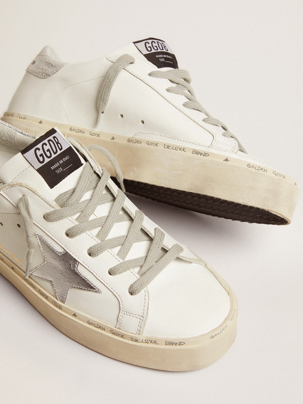 Golden Goose Women's Hi Star with star and metallic silver heel Size 37